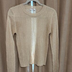Mango Beige Long Sleeve Top